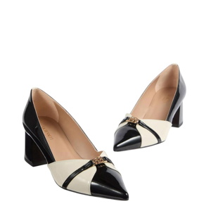 L.K. Bennett Heather Black Patent Motif Courts